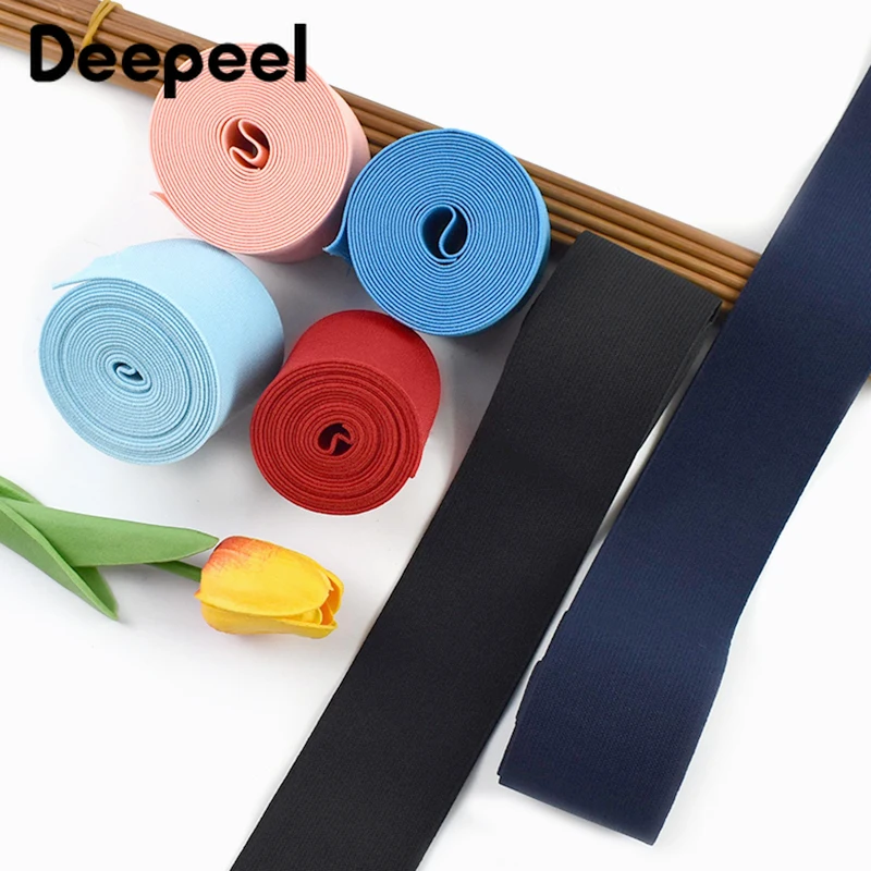 

10M 20-50mm Nylon Sewing Rubber Bands 1.2mm Thick Elastic Band Belt Sling Garment Ribbon Decoration Stretch Tape DIY Accessories