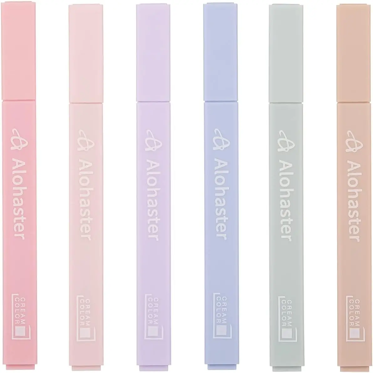 

Cute Pastel Highlighters with Soft Chisel Tip, No Bleed Fast-Drying for School Office Supplies, 6 Pack