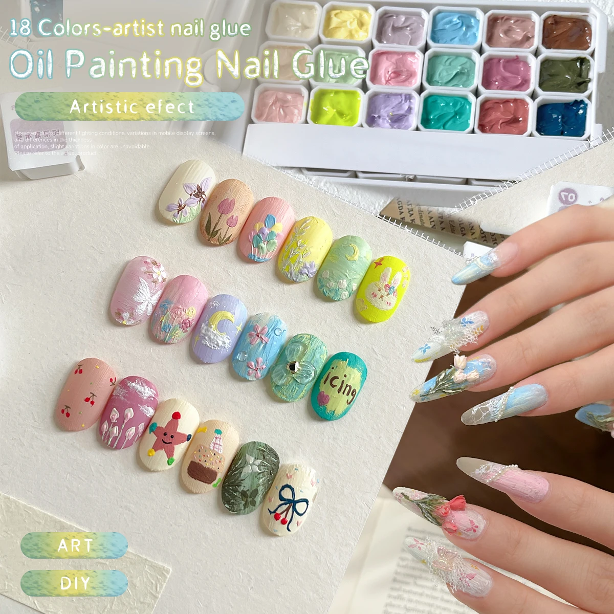 

Гель-лак для 3D-рисования, 18 оттенков, текстурный, для маникюра, без верхнего покрытия, УФ/LED, для дизайна ногтей