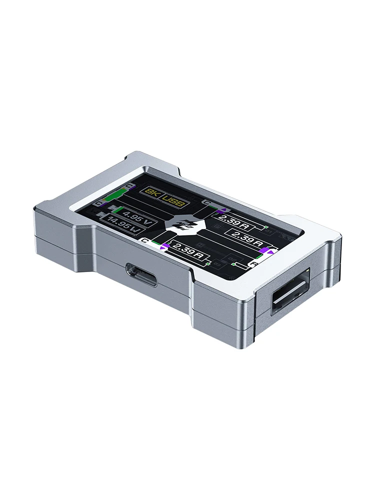 HMHUB Gaming USB Hub - 2-Portowy/3-Portowy Hub USB z 8K Hz, Niezależnym Zasilaniem i Ekranem do Stolika Gamingowego — zdjęcie produktu 7