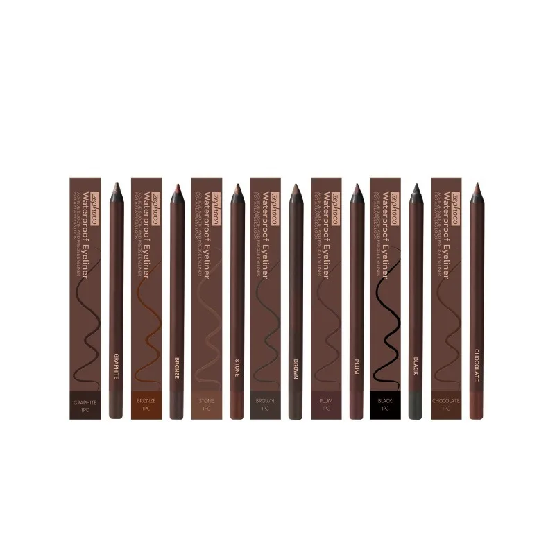 7-kleuren eyeliner potlood waterdicht zwart bruin eyeliner gelpotlood mat glad sneldrogend eyeliner pen make-up cosmetica gereedschap