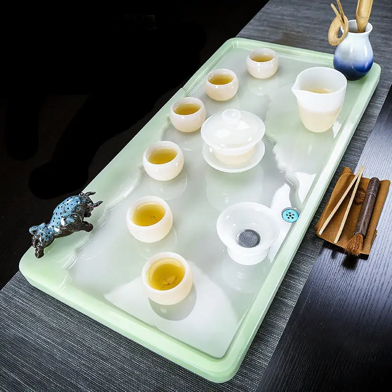 

Stone Serving Tea Tray Ceremony Valet Hospitality Drainage Decorative Rectangle Tea Tray Luxury Accessories Bandejas Teaware