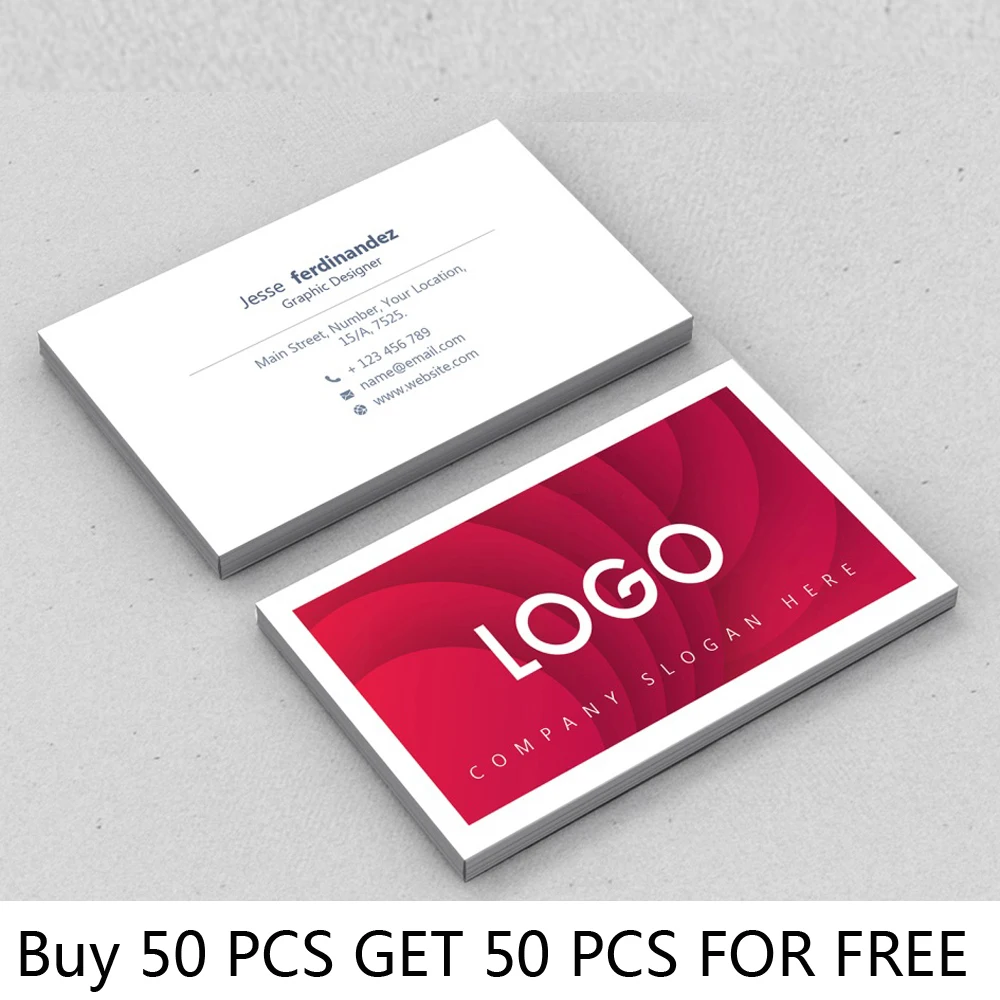 

50 100 200 500 1000 PCS cheap customized full-color double-sided printing business card 300GMG art paper