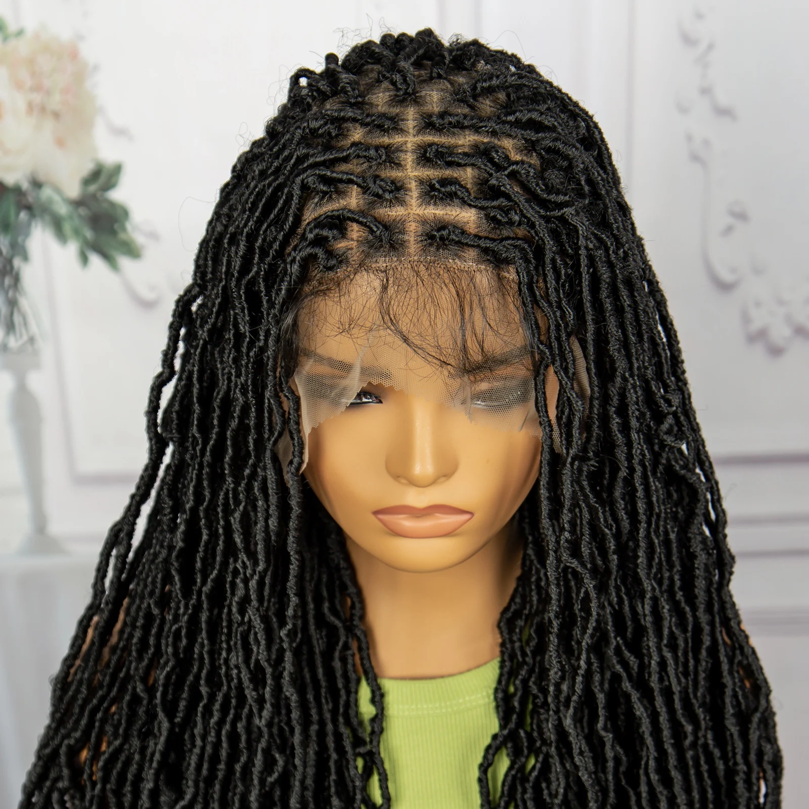 Synthetic Lace Front Box Braided Wigs for Black Women with Baby Hair Synthetic Knotless Wigs 9X6 Lace Front Briads Wigs