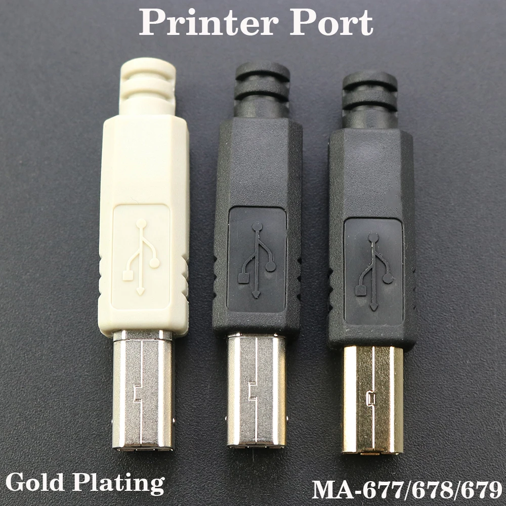 

1pcs Nickel/Gold USB 2.0 B Type Male Four-Piece DIY USB Connector DIY Soldering Printer Tail Charging USB Jack Port Plug