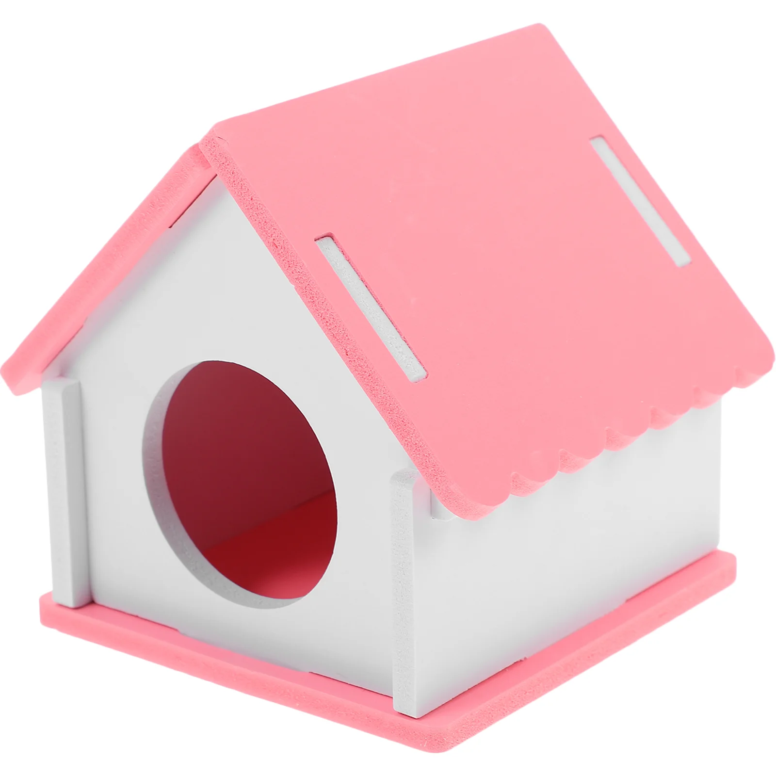 

House Hamster Hideout Rat Squirrel Guinea Pig Adorable Houses Hideaway Pvc Hideouts Pink Household