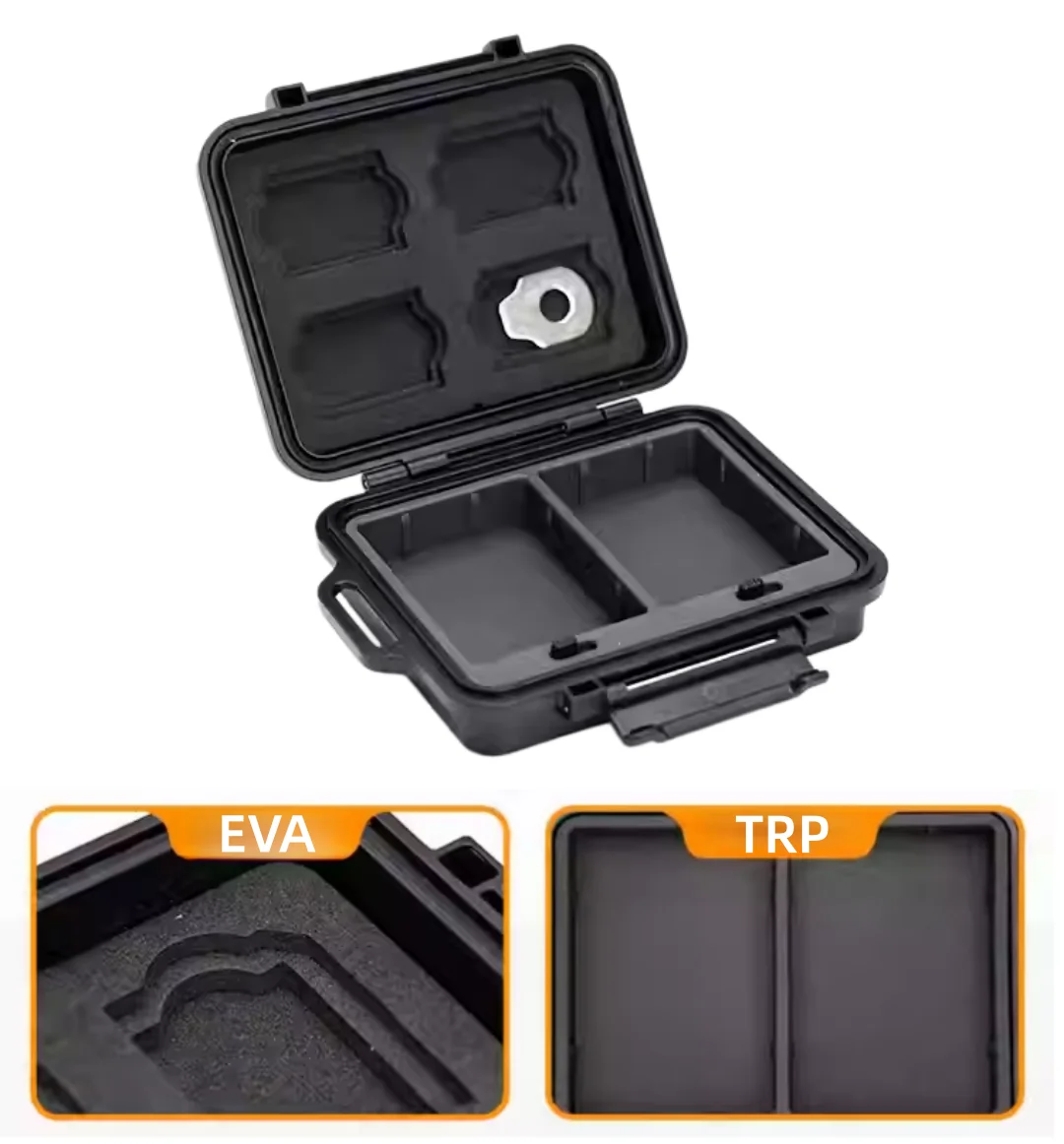 Waterproof Camera Battery Storage Case Box Holder with Lanyard For Canon LP-E6NH E6P Batteries SD CFexpress XQD Memory Card