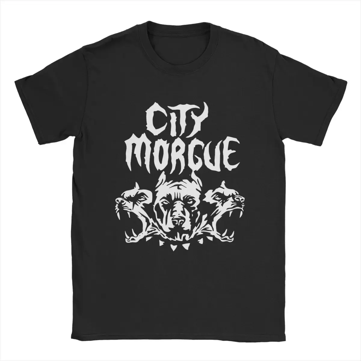 City Morgue Cerberus T Shirts for Men Cotton Novelty T-Shirt O Neck Tee Shirt Short Sleeve Clothing Gift Idea