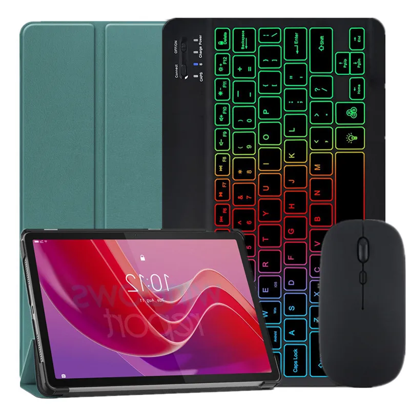 

Rainbow Backlit Keyboard Case for Lenovo Tab M11 Xiaoxin Pad Plus 2024 11'' Tablet Case Russian Spanish Portugus Keyboard Cover