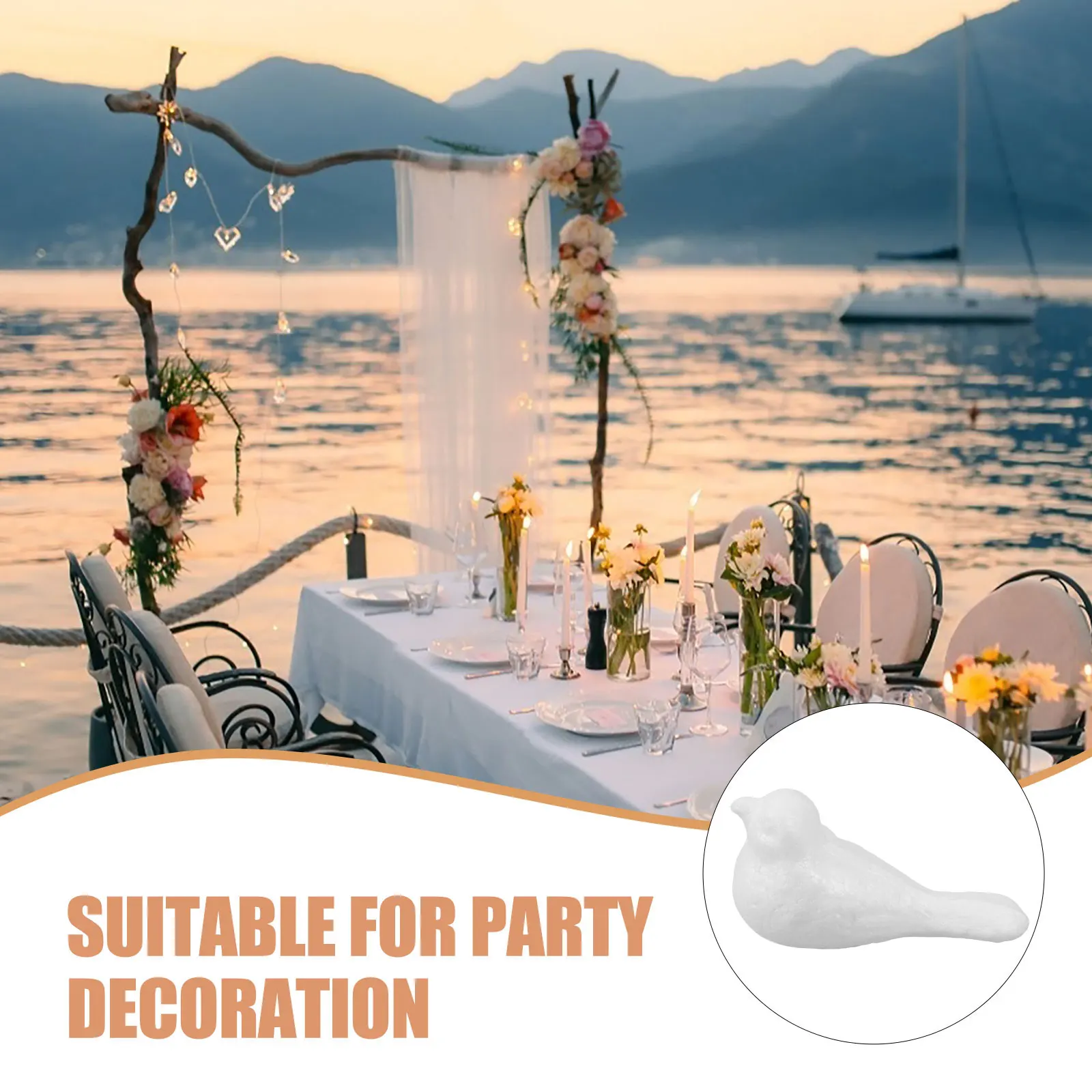 

6pcs Bird Foam Birds Decor Unfinished for DIY Crafts Accessories Decor Lightweight Durable Foam Craft