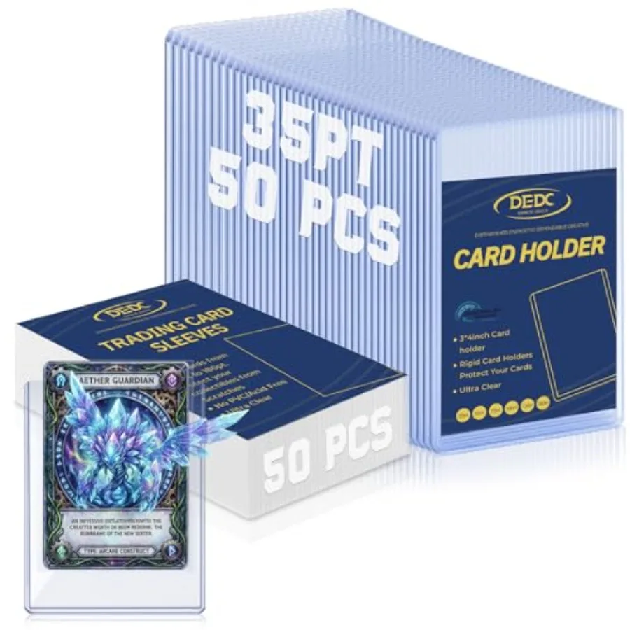 

Top loaders and Soft Penny Sleeves Bundle, 3" x 4" Rigid Hard Card Sleeves Protectors Compatible with Standard TCG/CCG Gaming C
