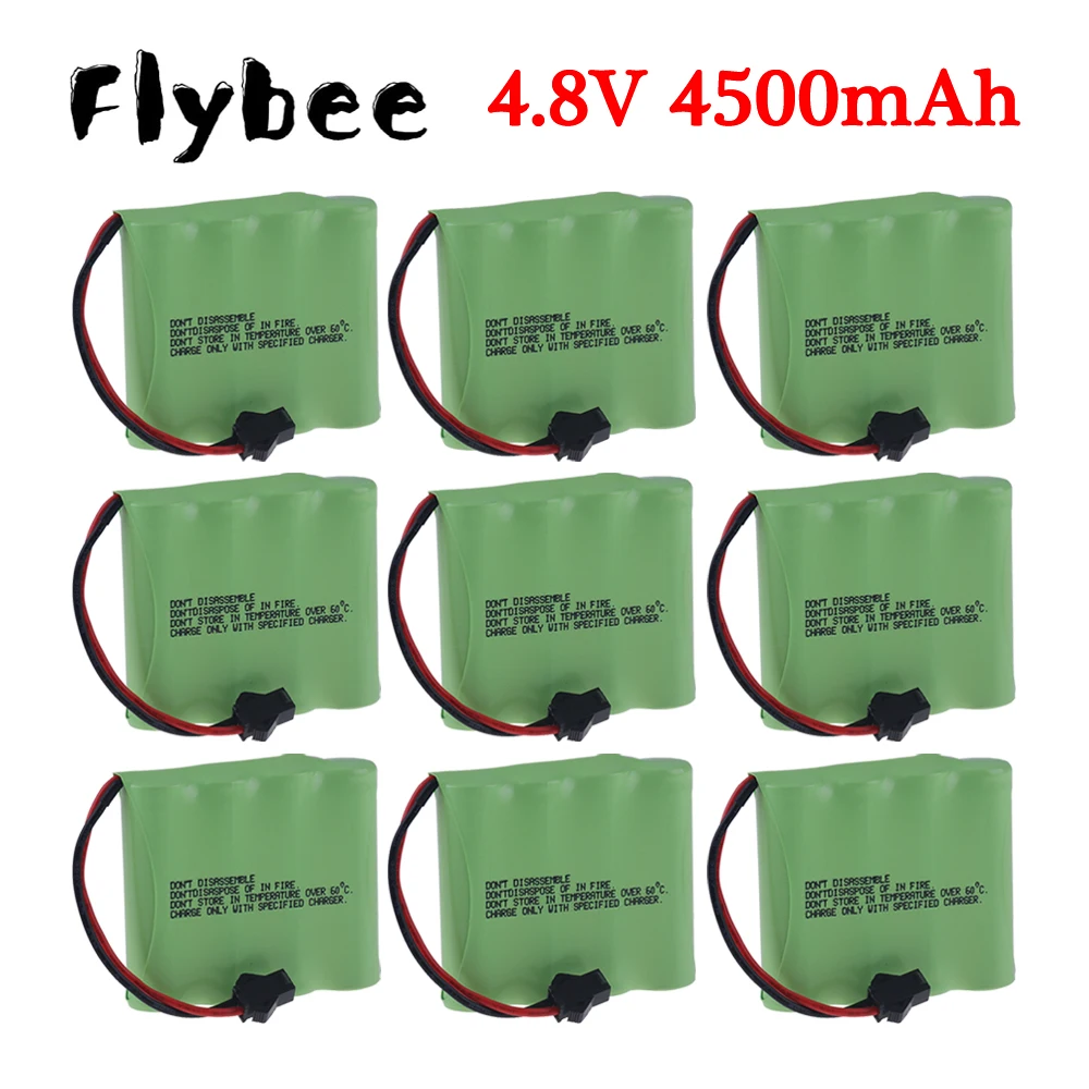 (SM Plug) 4.8v 4500mah NiMH AA Battery Pack For Rc toys Cars Tanks Robots Boats Guns 4.8v 4*AA nimh Rechargeable Battery 3000mah