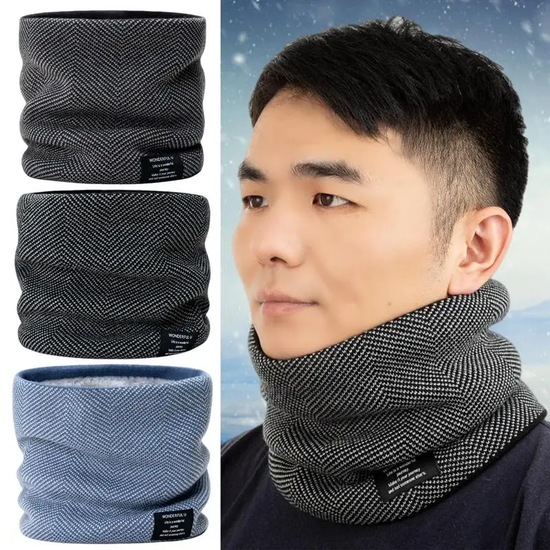 Men Winter Neck Gaiters Winter Warm Scarf Knitted Fleece Warmer With Various Colors Ski Tube Scarf Neck Warmer Snood For Men