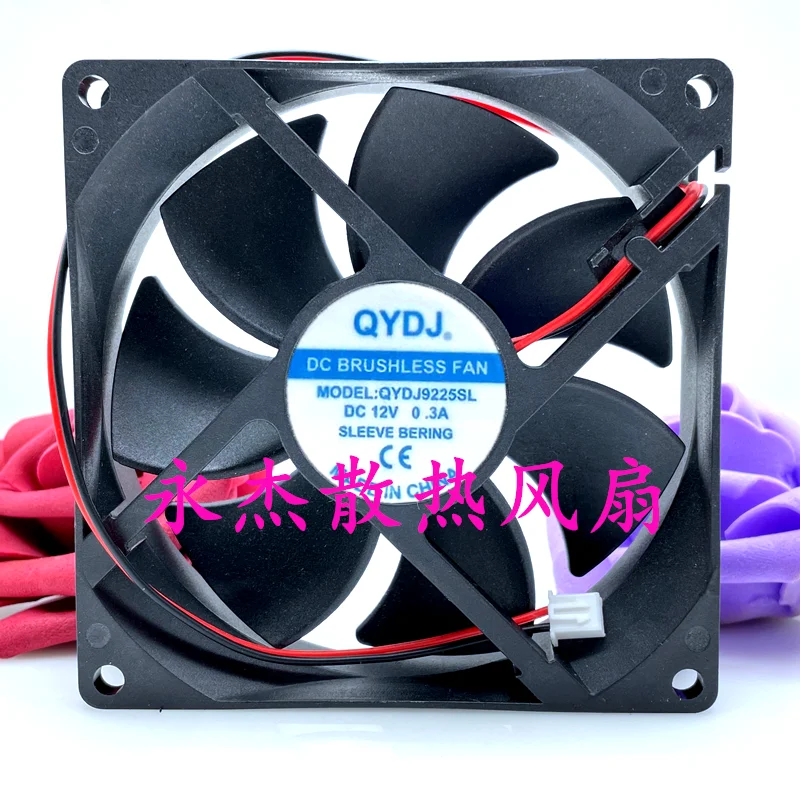 QYDZ9225SL DC 12V 0.30A 90x90x25mm 2-Wire Server Cooling Fan