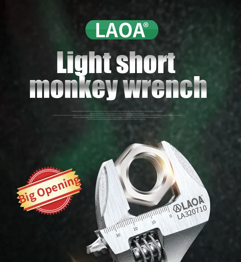 LAOA 6-12 Zoll große Öffnung verstellbarer Schraubenschlüssel Lichtschlüssel multifunktionale Badezimmer-Rohrschlüssel Sanitär-Reparatur-Handwerkzeuge – Detail 1