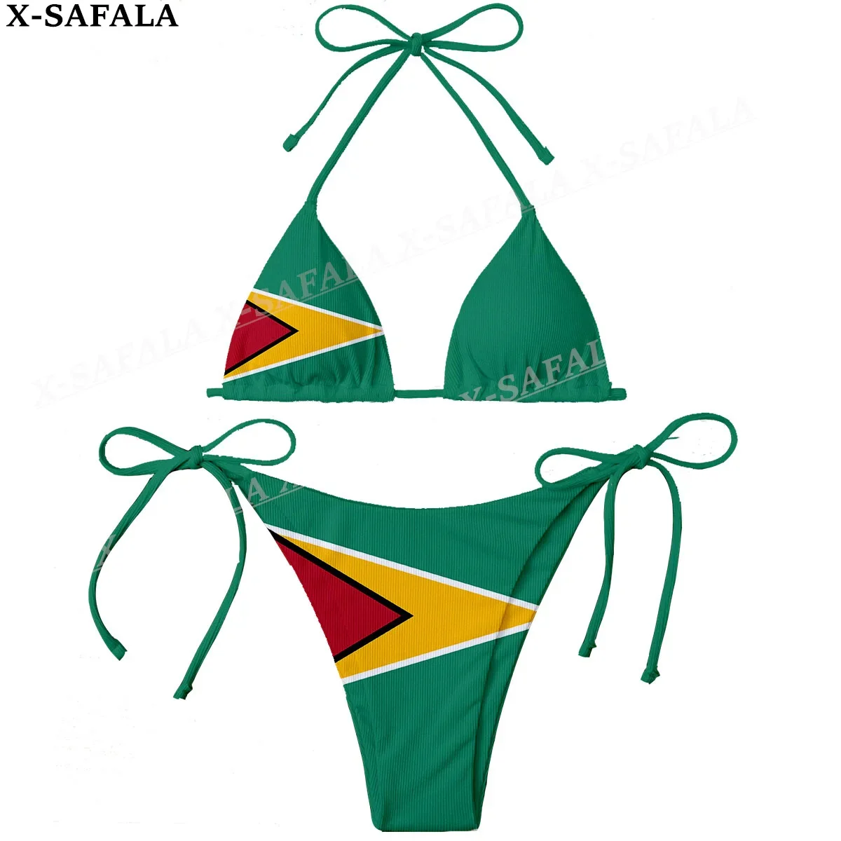 Guyana Country Flag 3D Print Women Micro Sexy Bikini Bra Set Summer Beachwear Sexy Beach Two Pieces Bathing Suits Swimwear