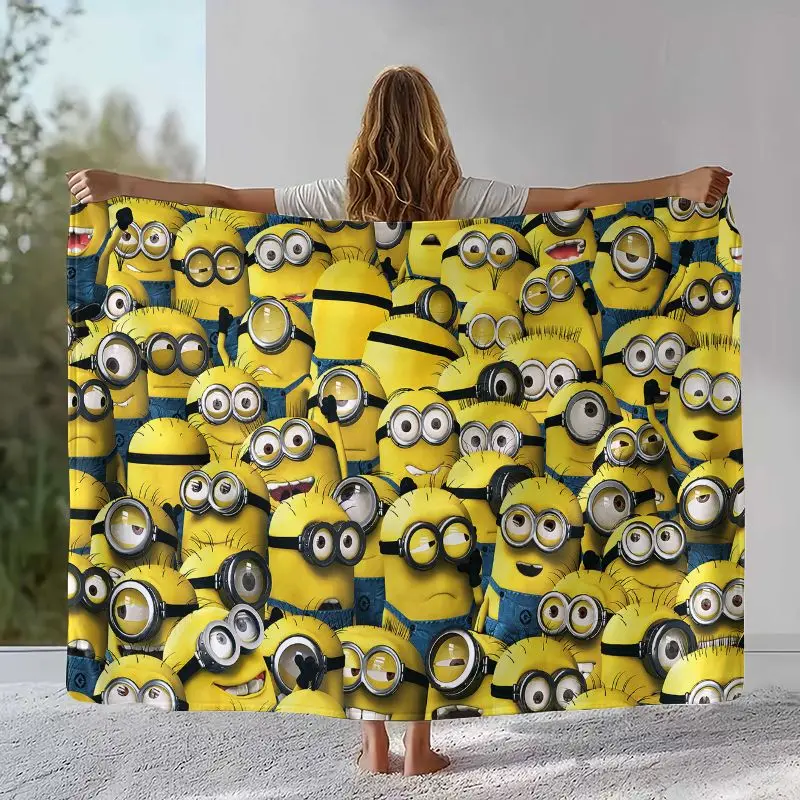 Funny Cute M-Minions Cartoon Soft Flannel Throw Blanket,Cozy Warm Blanket for Bed,Sofa,Living Room,Picnic,Home Decor,Gift
