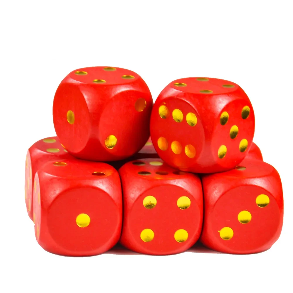 

6-Sided Wooden Dice for Children and Adults Round and Six-Sided Dice for Chess Bar Pub Club 40mm 1pc Game Accessory
