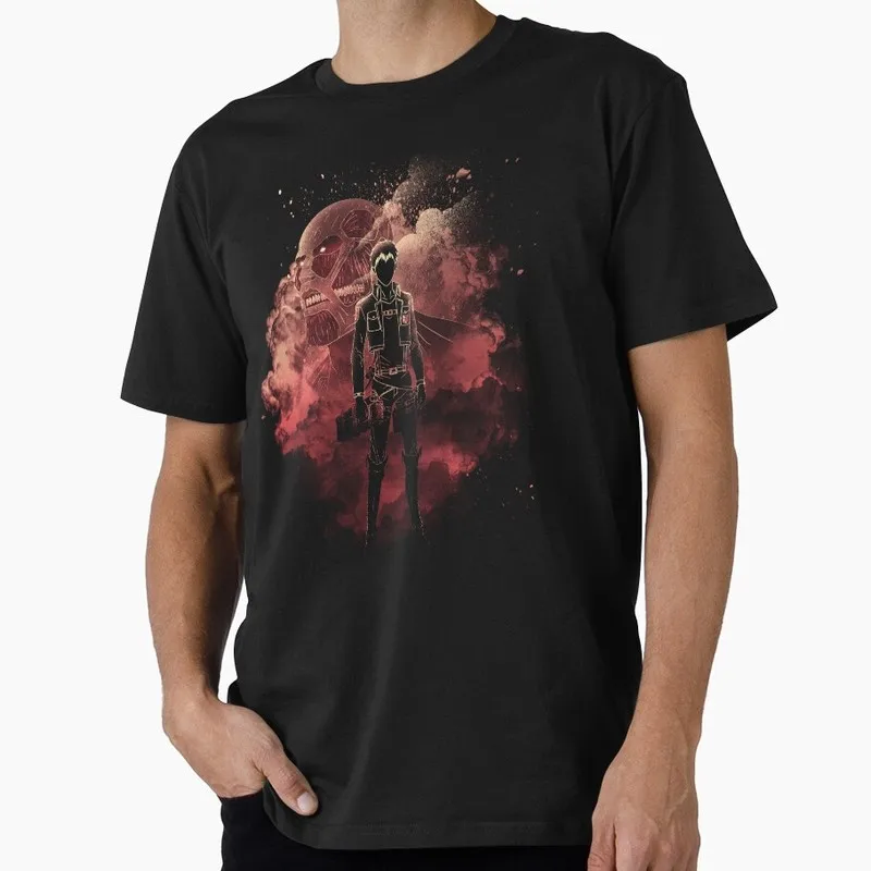 Soul of the Colossal Form Attack on Titan Anime Gift T shirt Short Sleeve Shingeki no kyojin Print Graphic Clothes US size tops