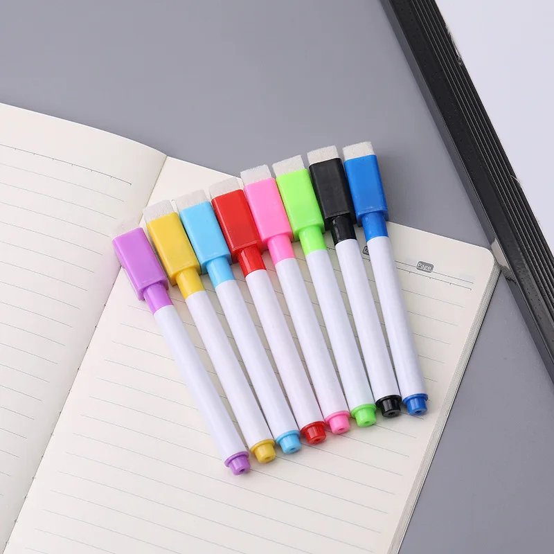 Erasable Magnetic Whiteboard Marker, Escritório e Escola, Art Marker, Papelaria Escola, 8 Cores