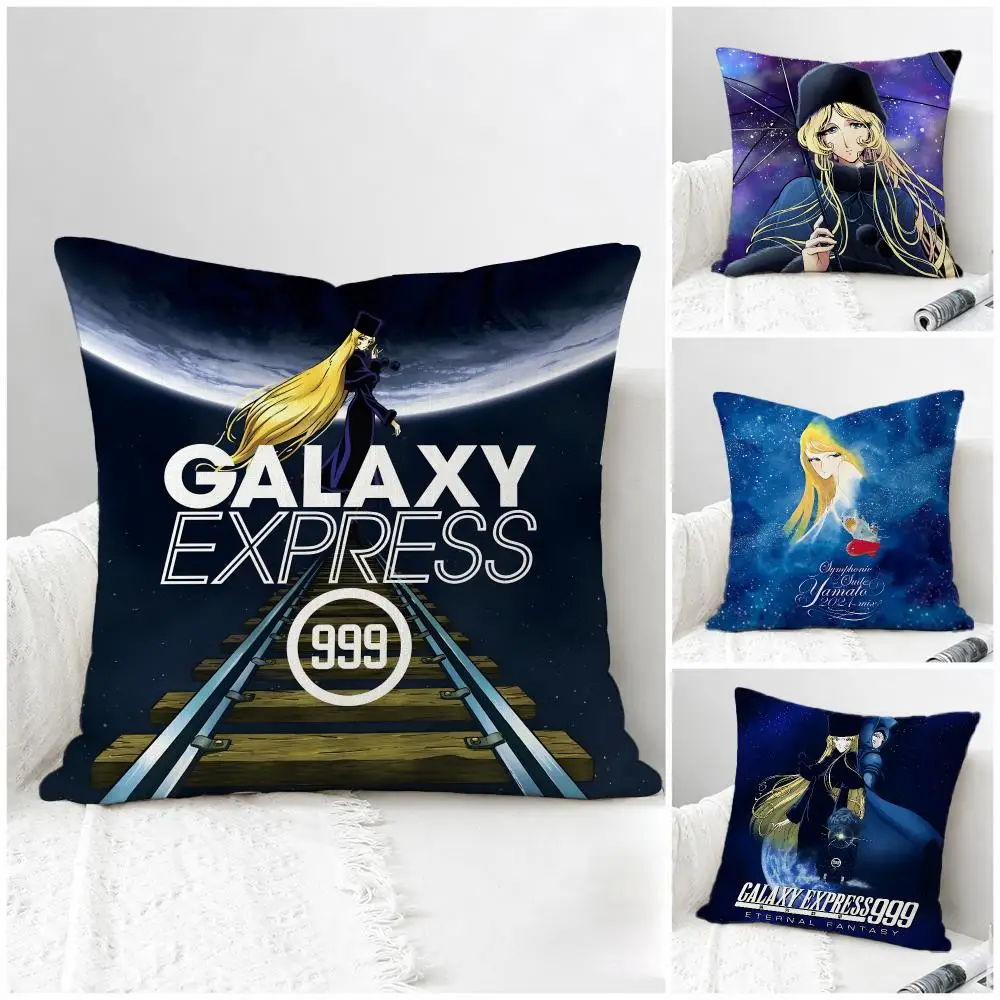 Anime Galaxy Express 999 Cushion Cover Natural Linen Pillowcase Set, All-in-One Decor for Sofa, Bedroom & Chair