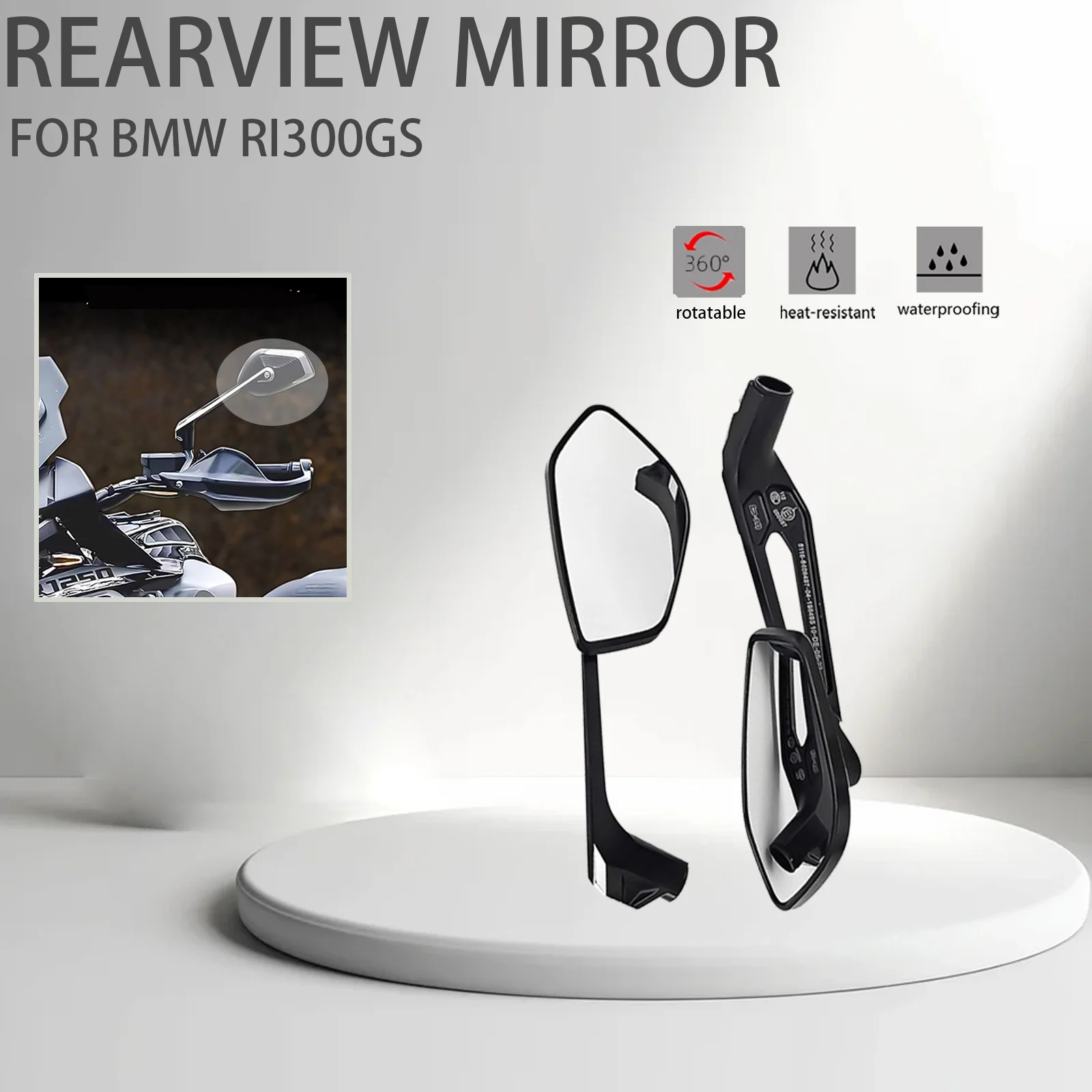 

Motorcycle Side Rearview Mirror Aluminum Adjustable Rear View Mirror For BMW R1300GS 2024 R1200 1250 GS ADV F900R G310GS S1000XR