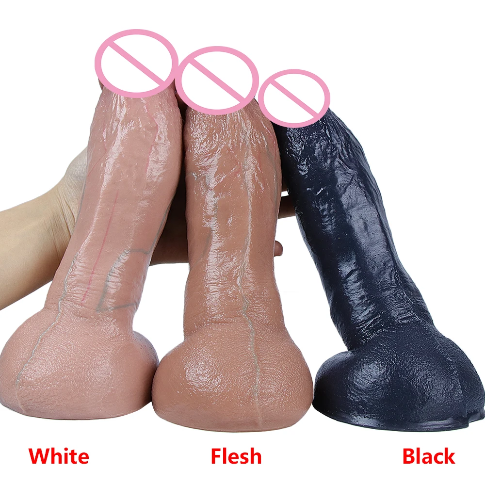 8/9inch Realistic Penis Soft Huge Dildo Female Masturbator Double-layer Silicone Suction Cup Sex Toy Dildos for Women Big Dick