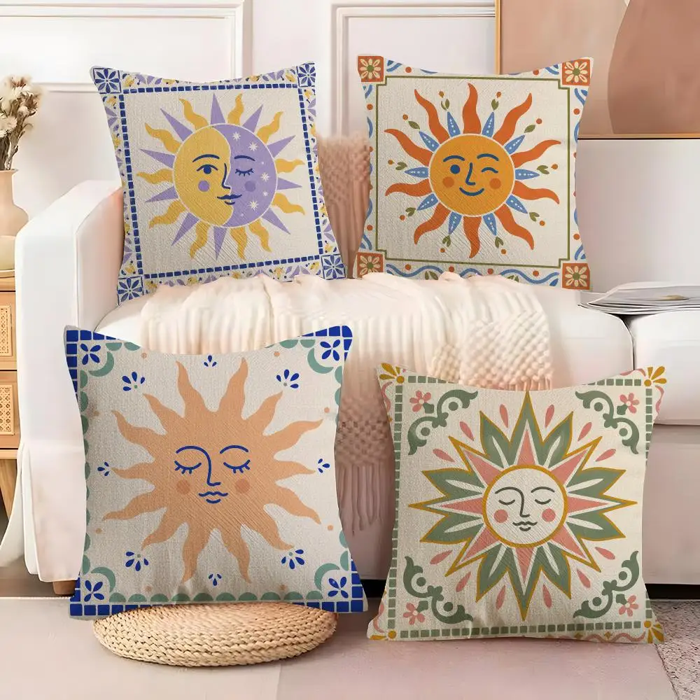 Sunshine Classic Abstract Design Cushion Cover  Plush Fabric Soft Double Sided Print Sofa Cushion Cover Throw Pillow Covers