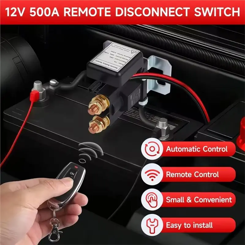 Off-Road Disconnect Switch 12V DC 100A RV Truck Kit With Remote Battery Disconnect To Prevent Battery Drain