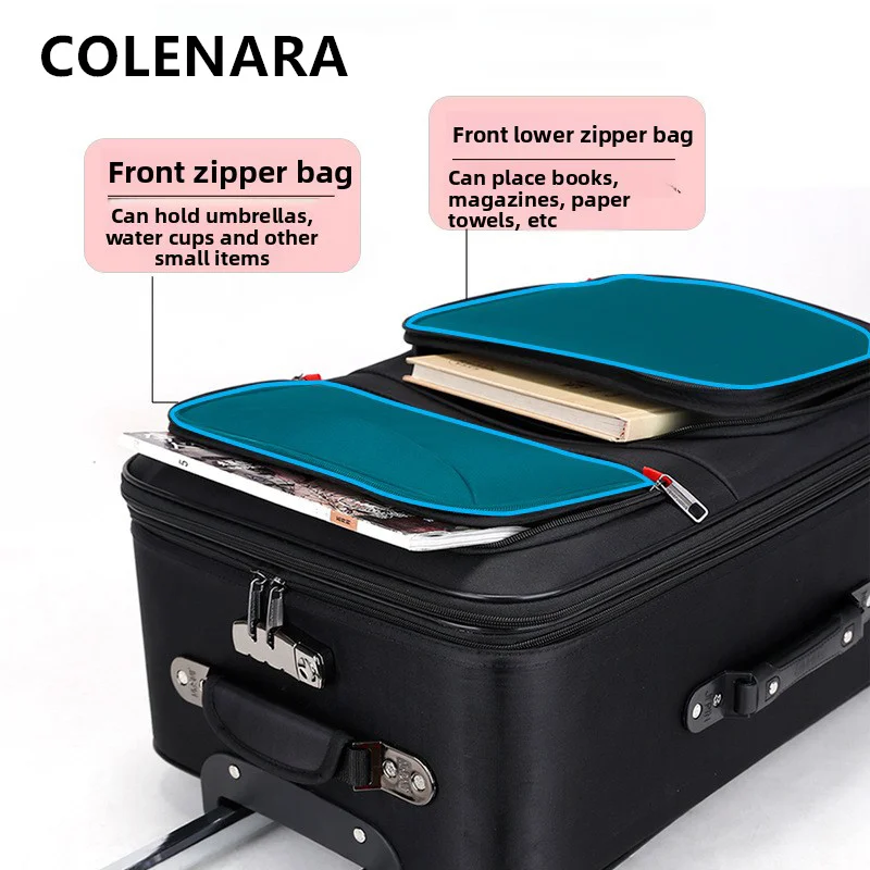 COLENARA Oxford cloth suitcase large capacity trolley case men's business boarding box 20
