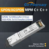 GPON/XGSPON MPM C+ C++ ZTE XGSPON GPON SFP+ Optical Transceiver Module SC/UPC Connector 20km