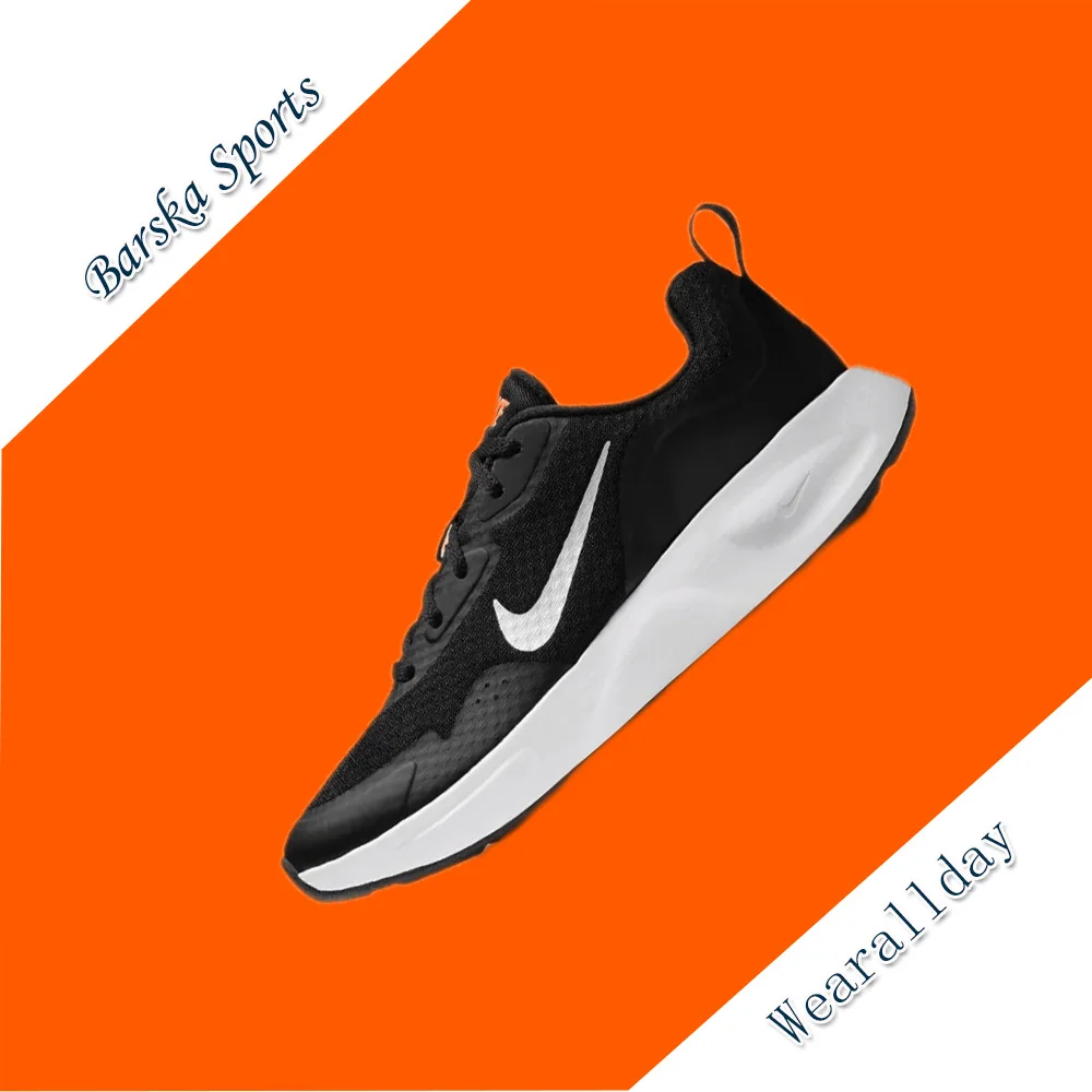 Nike Wearallday Low Top Повседневные кроссовки Легкие дышащие кроссовки Мужские и женские черно-белые цветные