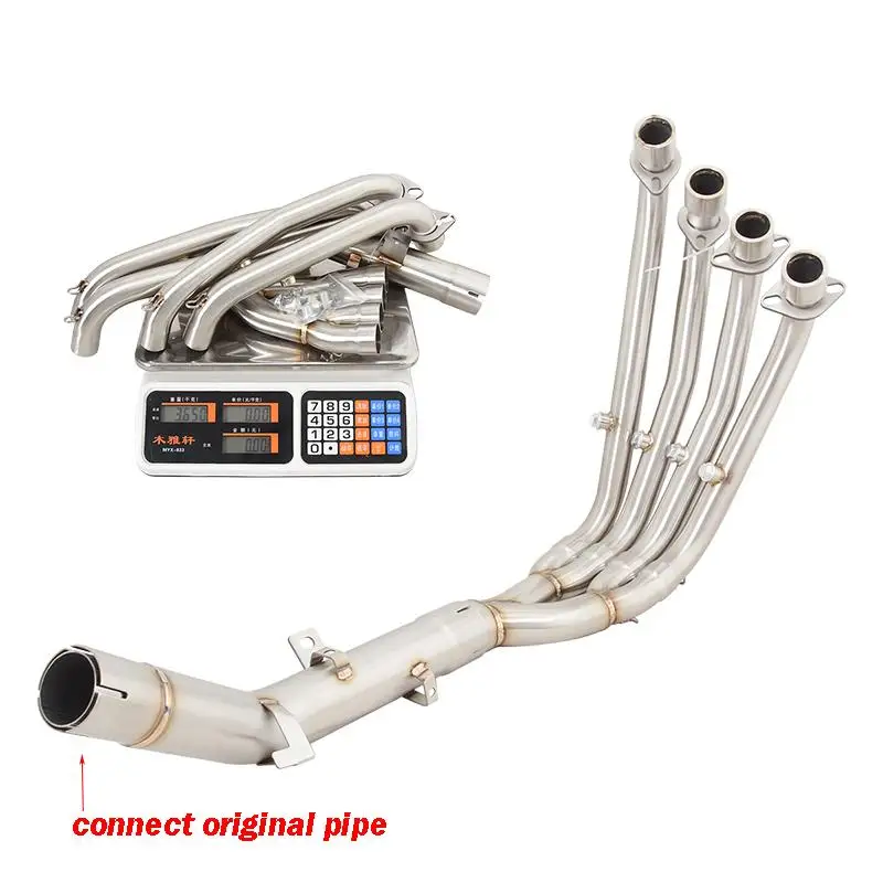 

For QJMOTOR QJ800GS-G SRK800RR 2023 Motorcycle Exhaust System Front mid Link Pipe Stainless Steel Connect Tube Slip On Original