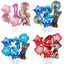 6pcs Paw Patrol Dog Chase Skye Boy Girl Birthday Party Decoration Aluminum Film Balloon Children's Party Supplies