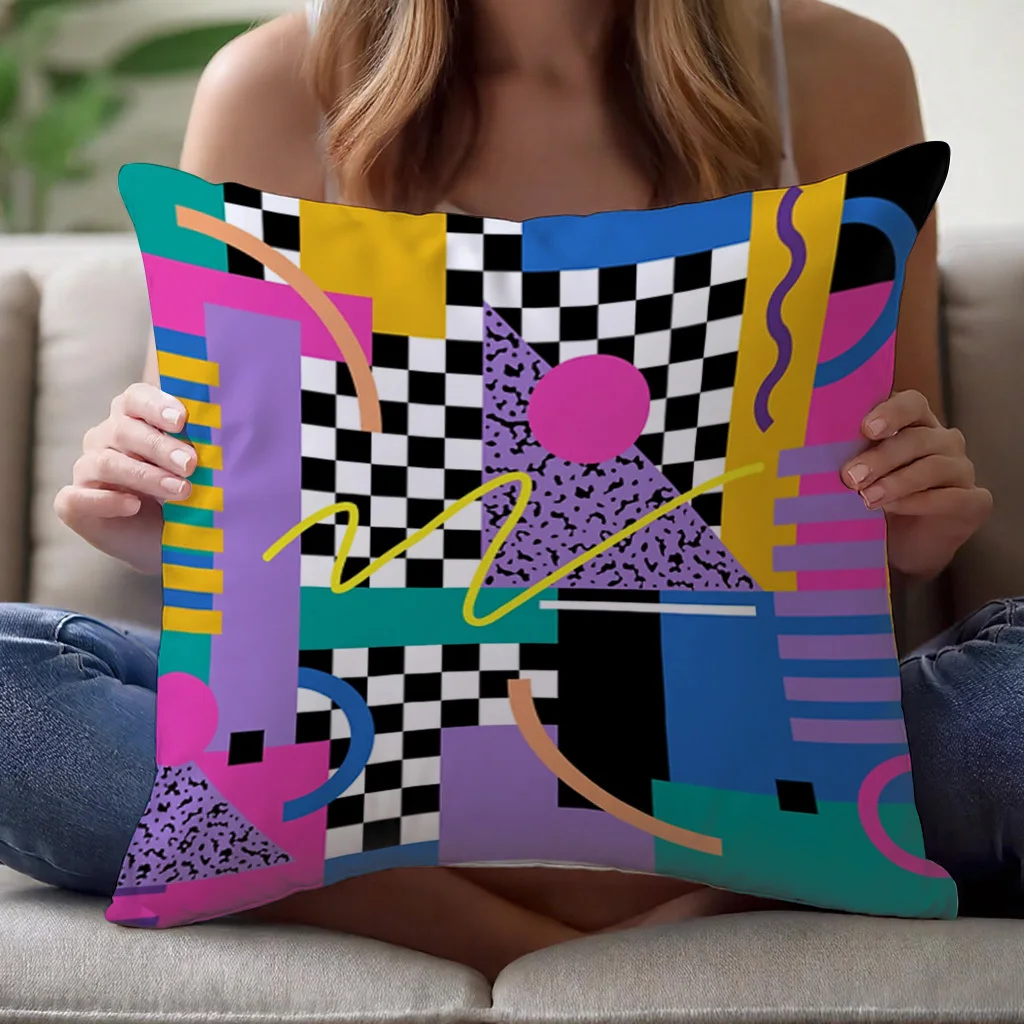 1pc of Pillowcase, Throw Pillow Cover in 80S/90S Style, Made of Soft And Smooth Polyester Short Plush Fabric, Single-Sided Printed Design, 17.72inch X 17.72inch, Suitable for Sofa Or Bed, Pillow Insert Not Included