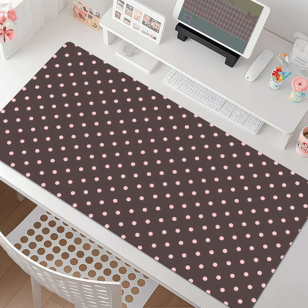 BPolka Dots PU Leather Desk Pad Mouse Protector Large Small Mouse Mat Office Game Pc Laptop Keyboard Smooth Mats Carpet
