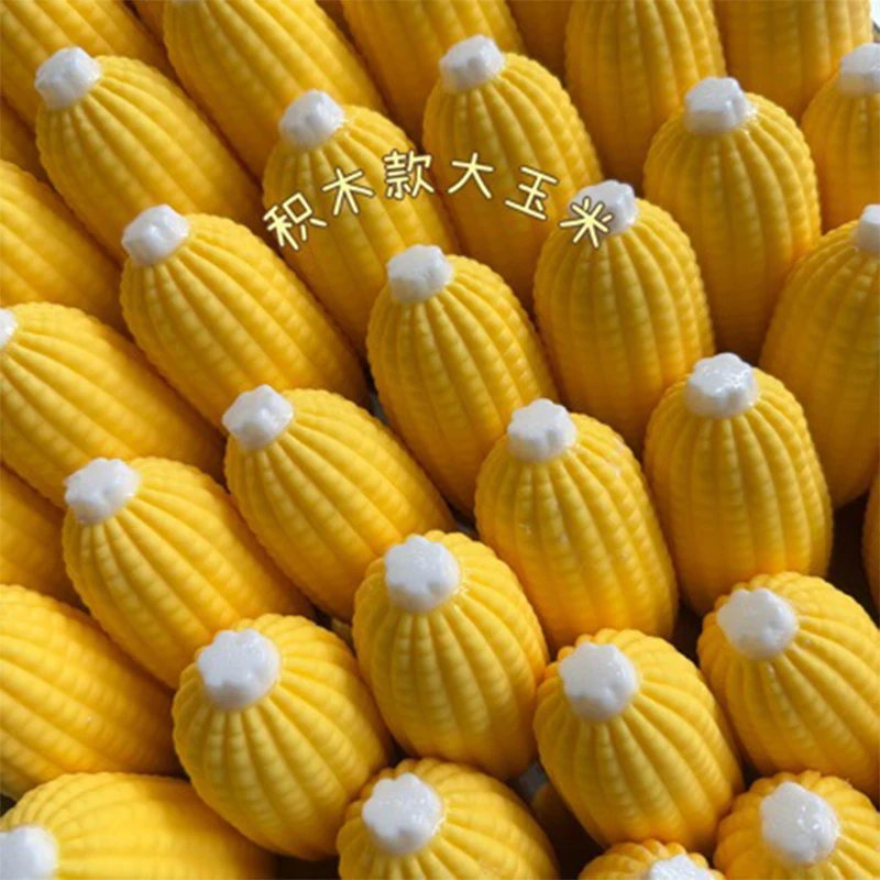 Crunchy Squishy Corn Handmade Ball No Rebound Squeeze Toy Round Blocks Filled ASMR Sensory Decompression Fidget Toy Gifts Adult