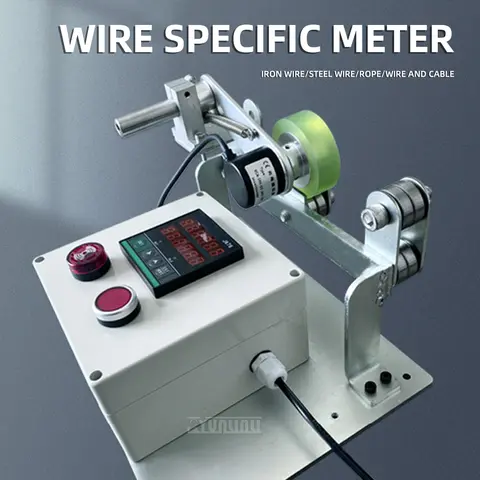 Wire Cable Length Meter, Digital Counter with Alarm, Wheel Type Meter for Measuring Wire and Cable