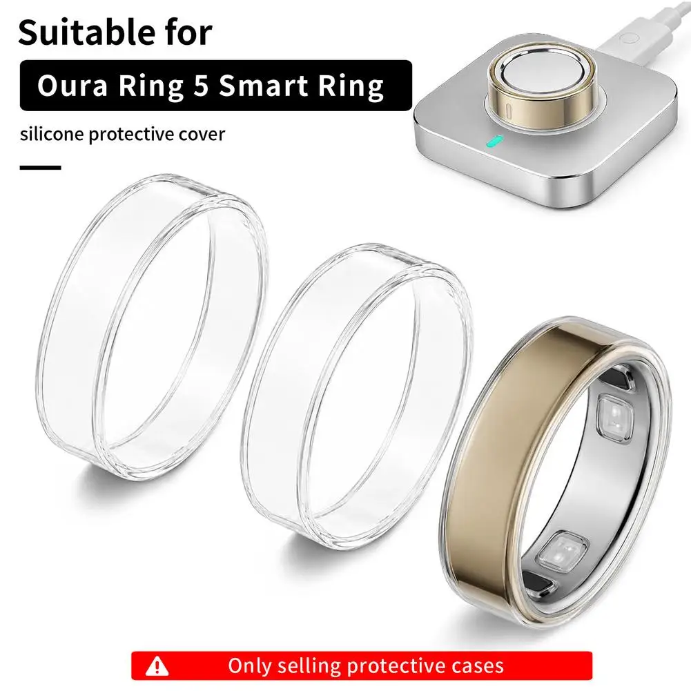 Ultra-Thin Anti-Scratch Silicone Cover For Oura Ring 5 Shockproof Elastic Smart Ring Protector For Gym Workout