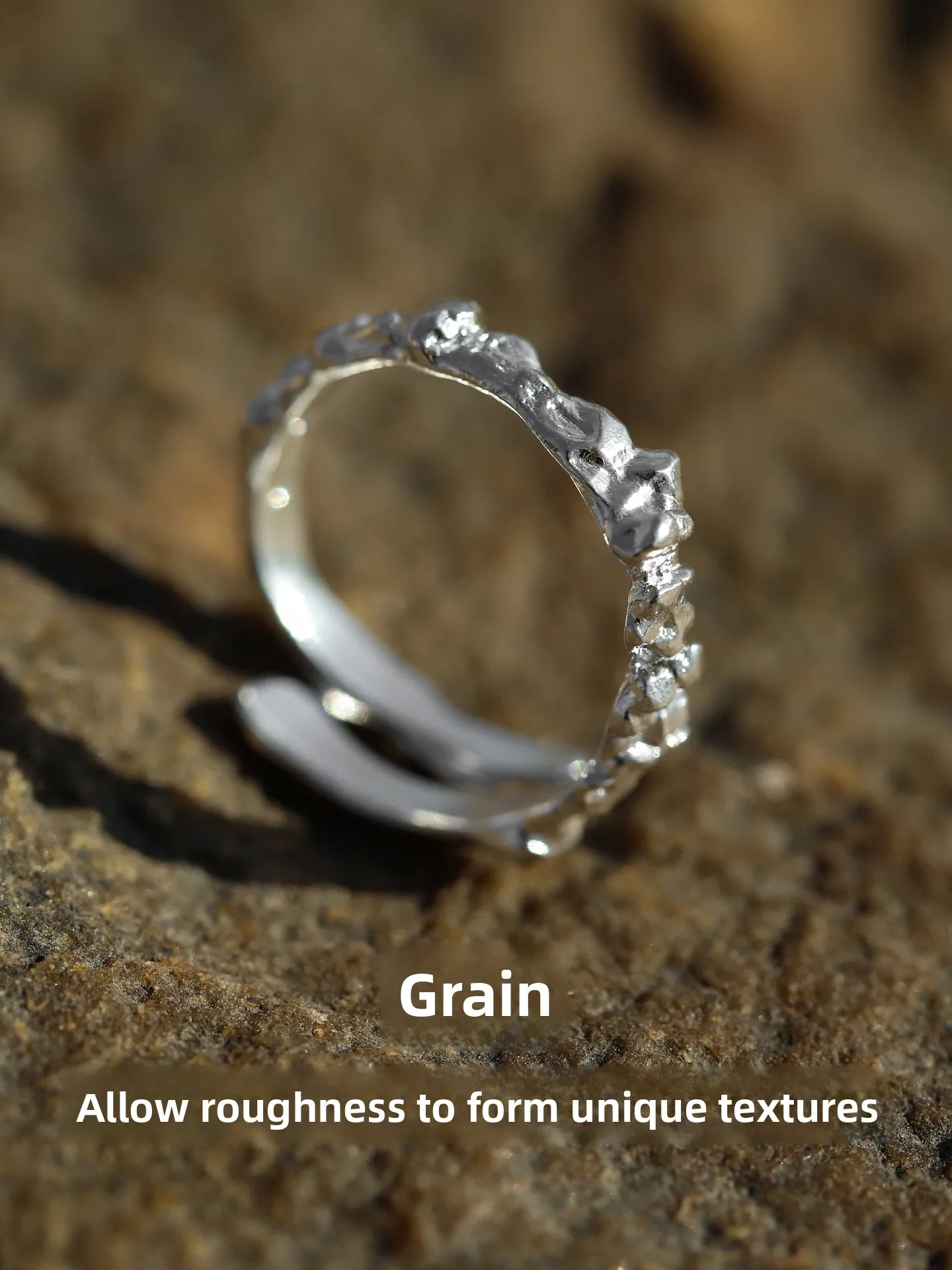 Handmade Silver Ring Original Design Dust  Adjustable Open Ring for Men And Women High-End Feelings Fashionable Jewelry