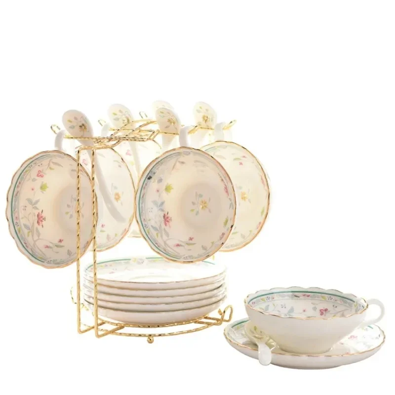 

European Style Coffee Cup and Saucer Afternoon Ceramic Tea Set Household British Personality Simple