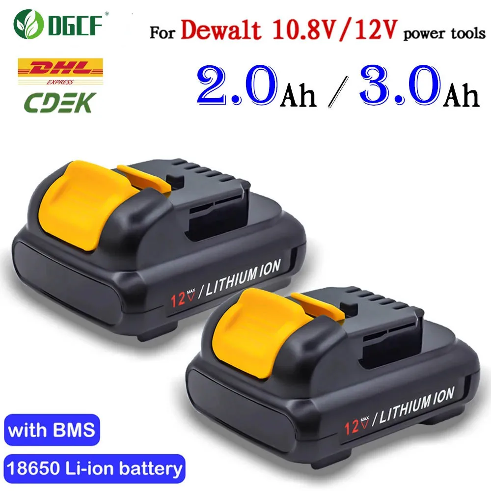 3.0Ah 10.8V 12V Max Lithium Ion Battery Replacement for DeWalt DCB120 DCB123 DCB122 DCB127 DCB124 DCB121 Rechargeable Batteries