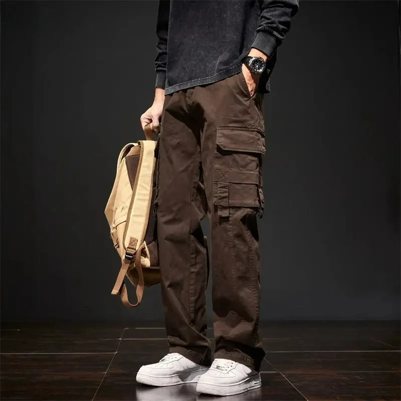 Retro Workwear Pants for Men, Loose Autumn Men's Casual Pants, Autumn Trendy Brand Men's Pants Man Pants Cargo Pantsmen Clothing