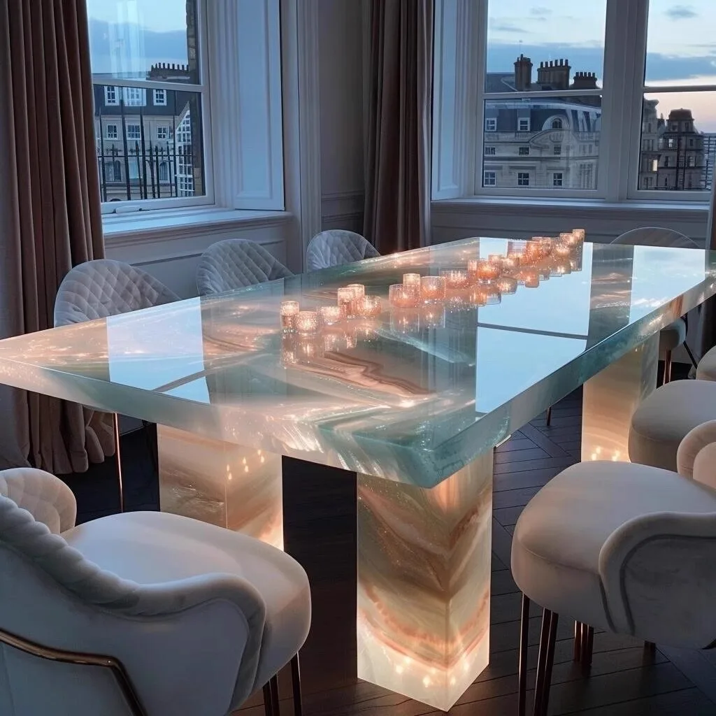 Elegant Marble Dining Table Set 8 Seater Premium Stone Furniture Readyto Ship Custom Available Bulk Orders Welcome