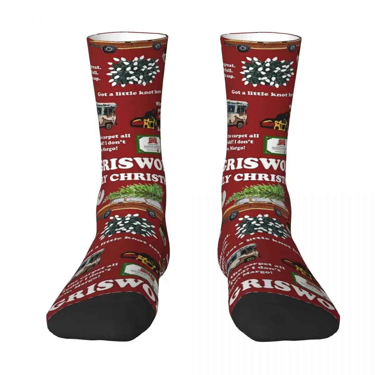 Christmas Vacation Collage Socks Harajuku Sweat Absorbing Stockings All Season Long Socks Accessories for Unisex Gifts