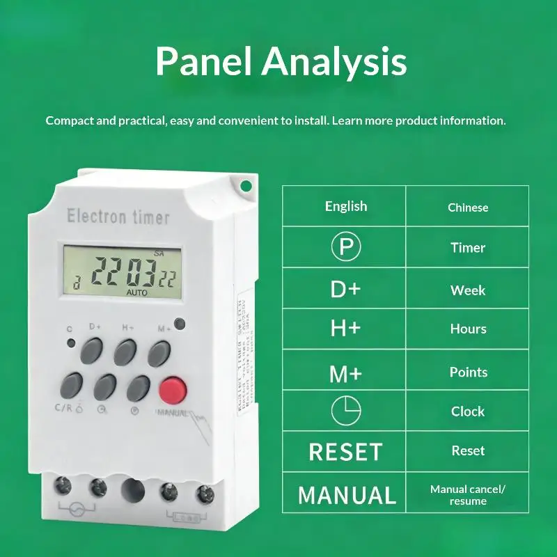 【Beautiful】16 ON/OFF 220V 30A Second Setting Digital Timer Switch 24hr 7 Days Weekly Programmable Time Relay Voltage Output