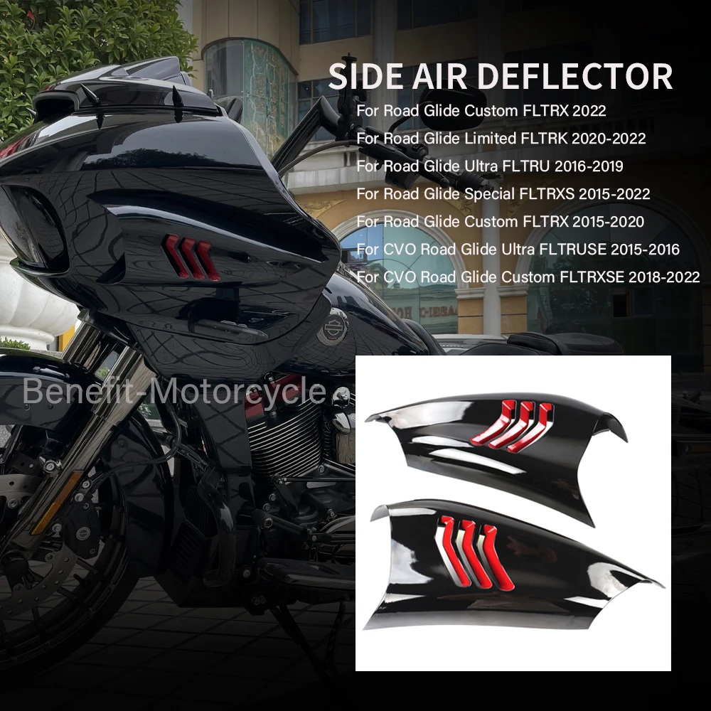 

Motorcycle Accessories Side Fairing Air Deflector Black Decorative Cover For Harley Road Glide Custom FLTRX Special FLTRXS 2015-
