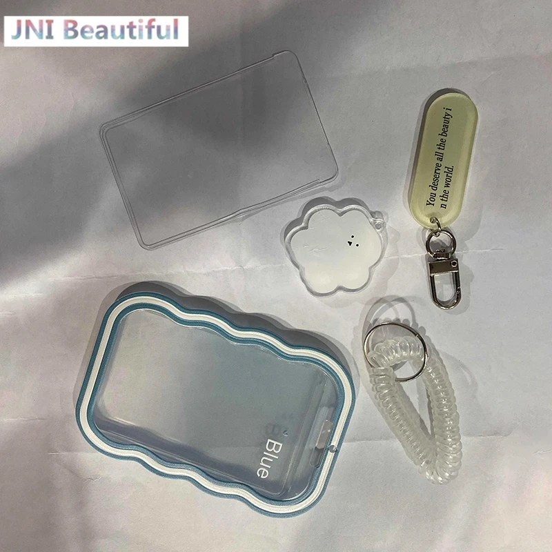 Creative Design Kpop Photocard Holder Transparent Card Holder Keychain Photo Sleeves Bus Card Student Card Case Photo Protector