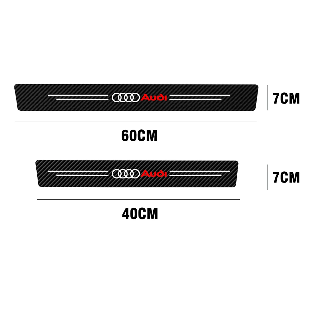 Car Door Sill Plate Sticker Anti-scratch Strip Trunk Protection Decals For Audi Sline A4 B6 B8 Q5 8V C7 S5 S6 A1 A3 A6 C5 A5 A8