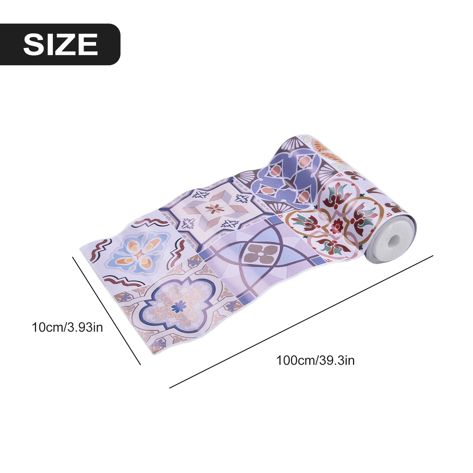 1 ROLL /10cm*100cm Bathroom Waist Line Wall Stickers Waterproof Peel&Art Mural Backsplash Wall Papers Home Decor